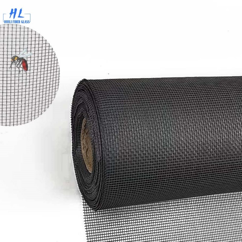 ขนาด Mesh 15m ปรับแต่งไฟเบอร์กลาสจอแมลง สี ดํา