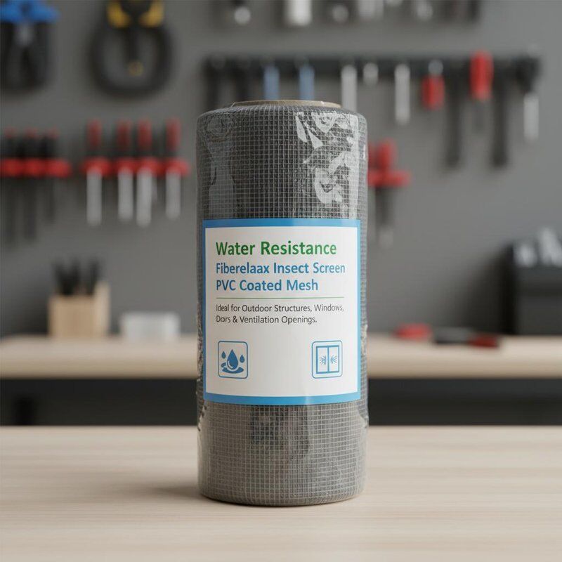 มุ้งลวดไฟเบอร์กลาสกันน้ำเคลือบ PVC เหมาะสำหรับโครงสร้างกลางแจ้ง หน้าต่าง ประตู และช่องระบายอากาศ