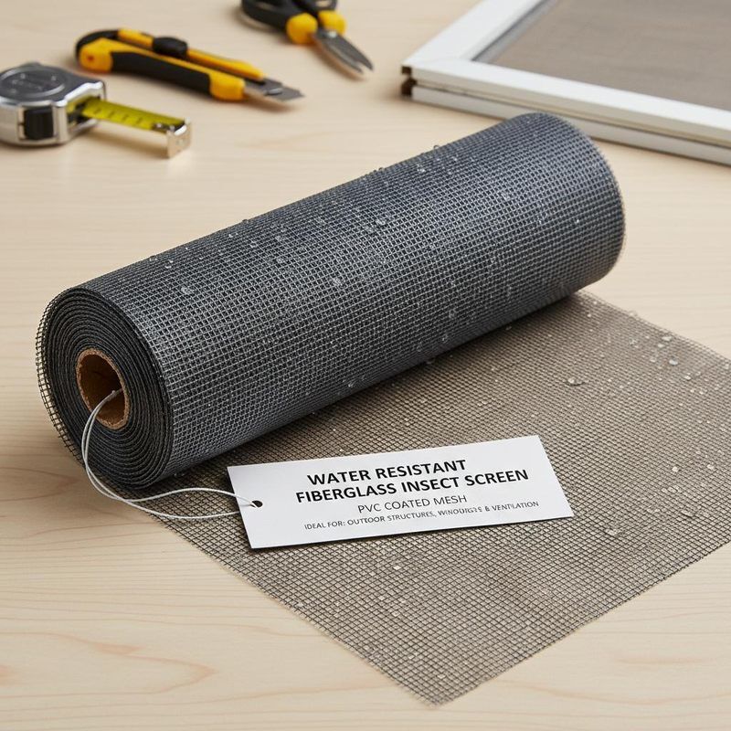 มุ้งลวดไฟเบอร์กลาสกันน้ำเคลือบ PVC เหมาะสำหรับโครงสร้างกลางแจ้ง หน้าต่าง ประตู และช่องระบายอากาศ