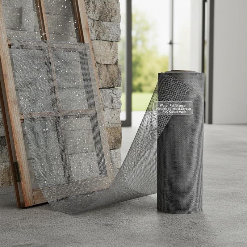 มุ้งลวดไฟเบอร์กลาสกันน้ำเคลือบ PVC เหมาะสำหรับโครงสร้างกลางแจ้ง หน้าต่าง ประตู และช่องระบายอากาศ