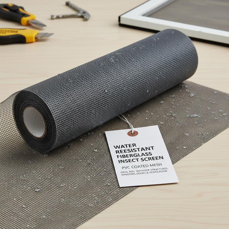 มุ้งลวดไฟเบอร์กลาสกันน้ำเคลือบ PVC เหมาะสำหรับโครงสร้างกลางแจ้ง หน้าต่าง ประตู และช่องระบายอากาศ