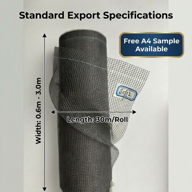 สีดําไฟเบอร์กลาส Fly Screen การนําเสนอ ป้องกันแมลง ยูวีทนทานฝุ่น ป้องกันฝุ่นและคุณสมบัติการลดไฟสําหรับอุตสาหกรรม