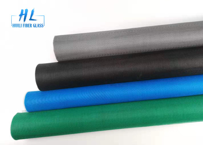 สีที่แตกต่างกัน 17 * 15 ตาข่าย 115 กรัมไฟเบอร์กลาสกันยุงใช้สำหรับ Windows
