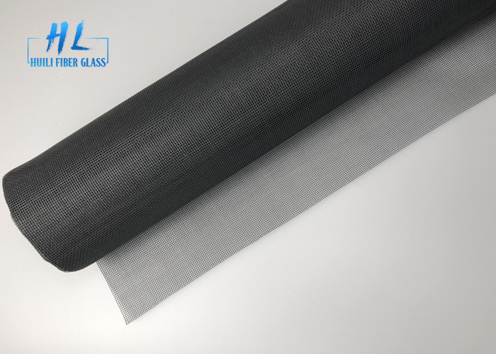 48ft * 100ft พีวีซีเคลือบ 105 กรัมไฟเบอร์กลาสตาข่ายกันยุงสีดำ 18 * 16