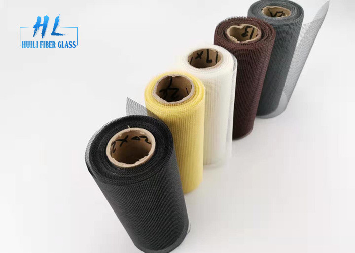 เคลือบพีวีซีทนไฟสีดำตาข่ายกันยุงไฟเบอร์กลาสสำหรับการป้องกัน