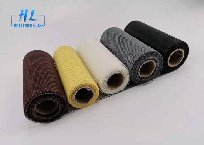 เคลือบพีวีซีทนไฟสีดำตาข่ายกันยุงไฟเบอร์กลาสสำหรับการป้องกัน