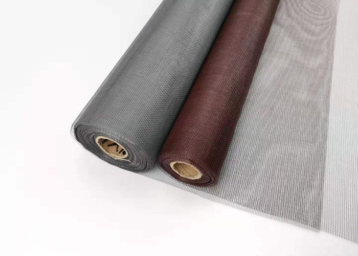 4ft * 100ft สีน้ำตาลสีไฟเบอร์กลาสหน้าจอหน้าต่างธรรมดาสานกันฝุ่น