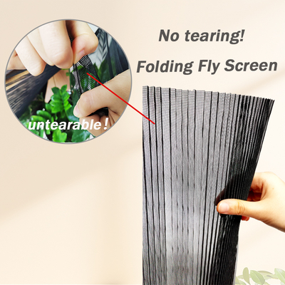 Custom 16mm Pleated Height Anti Mosquito Pleated Fly Screen สําหรับประตูเลื่อนและพับ