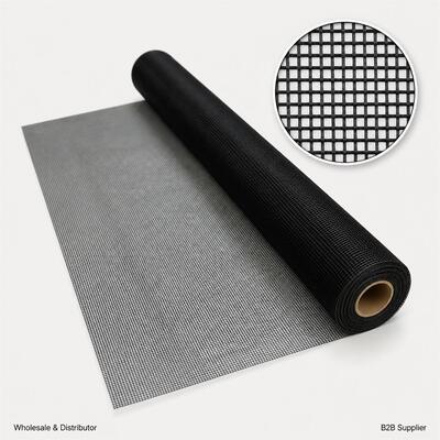 ตาข่ายไฟเบอร์กลาสสีดำ 14x14 ตาข่าย 80 กรัม ความแข็งแรงสูง สำหรับมุ้งลวดหน้าต่าง ห้องนั่งเล่น