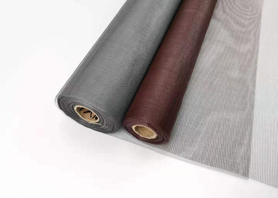 4ft * 100ft สีน้ำตาลสีไฟเบอร์กลาสหน้าจอหน้าต่างธรรมดาสานกันฝุ่น