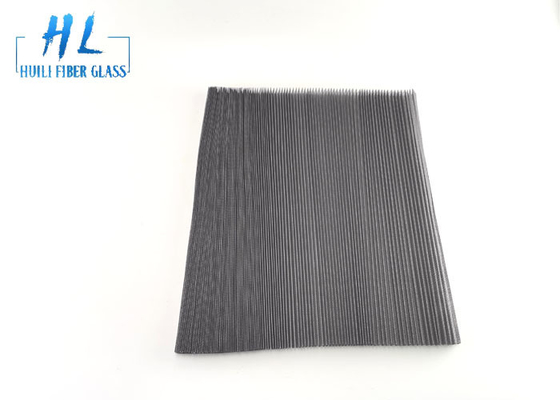 หน้าจอสีเทาดำ 20 * 20 Plisse แมลงหน้าจอไฟเบอร์กลาสผ้าหน้าจอ 200m / ม้วน